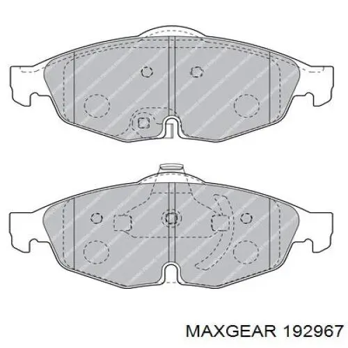 Передние тормозные колодки 192967 Maxgear