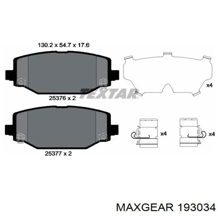 Колодки дисковые  Maxgear 193034 цена, от 39.03 USD