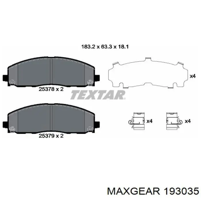 Колодки Maxgear 193035 цена, от 33.75 USD