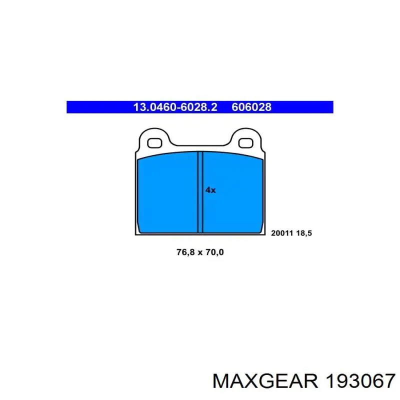 Купить 193067 Maxgear Колодки тормозные