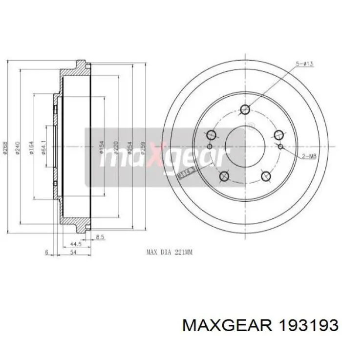 Тормозной барабан 193193 Maxgear