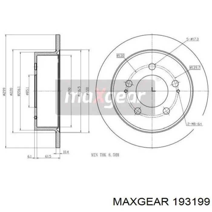 Тормозные диски 193199 Maxgear