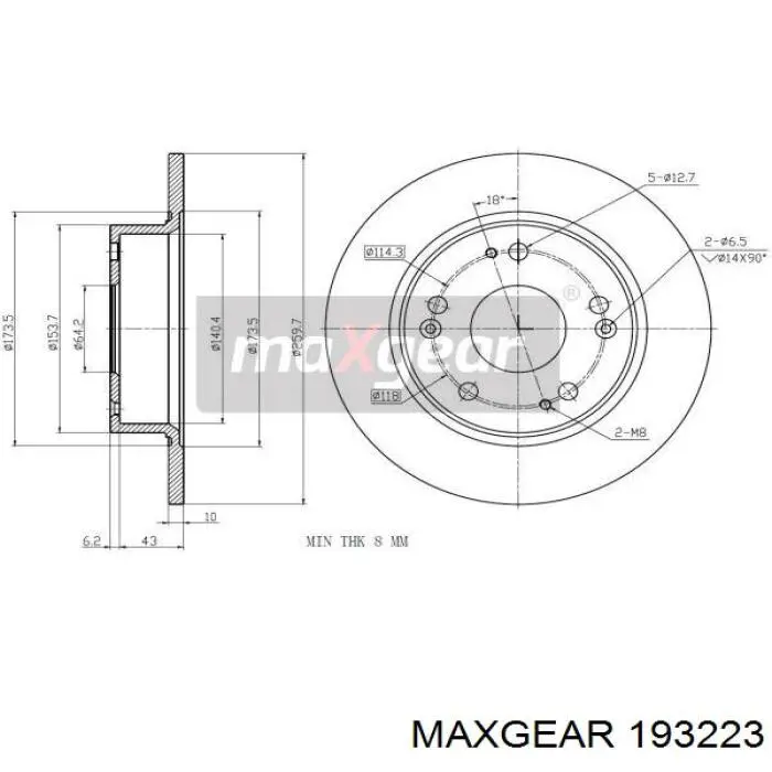 Купить 193223 Maxgear Тормозной барабан