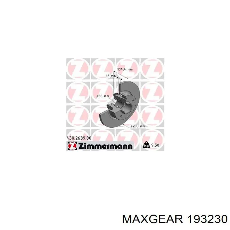 Купить 193230 Maxgear Диск тормозной задний