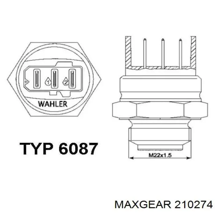 Датчик включения вентилятора 210274 Maxgear