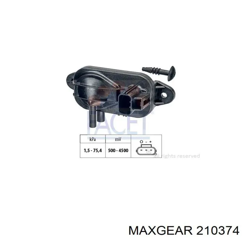 Датчик давления выхлопных газов 210374 Maxgear