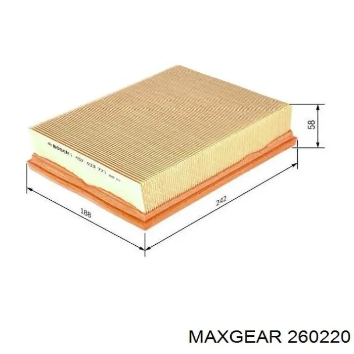 Воздушный фильтр 260220 Maxgear