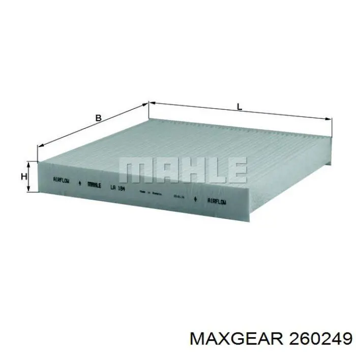 Фильтр салона 260249 Maxgear