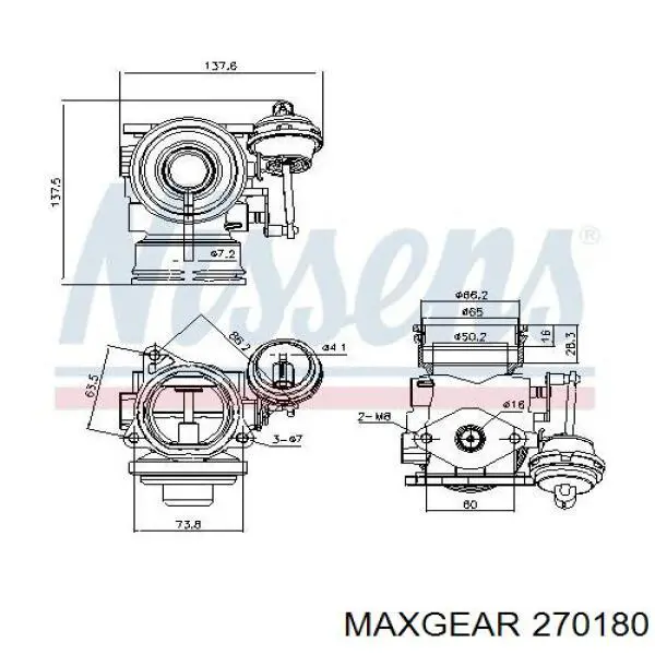 270180 Maxgear Клапан рециркуляции отработавших газов EGR