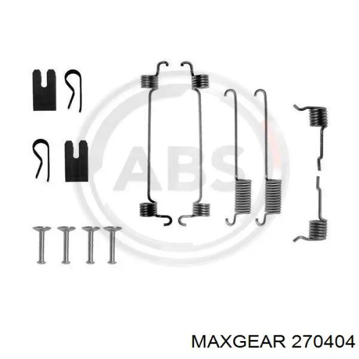 Монтажный комплект задних барабанных колодок 270404 Maxgear