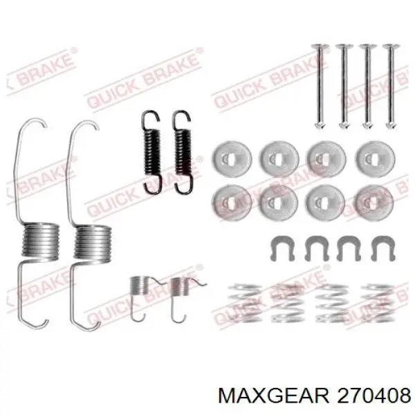 Монтажный комплект задних барабанных колодок 270408 Maxgear