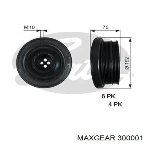 Демпфер коленвала Maxgear 300001