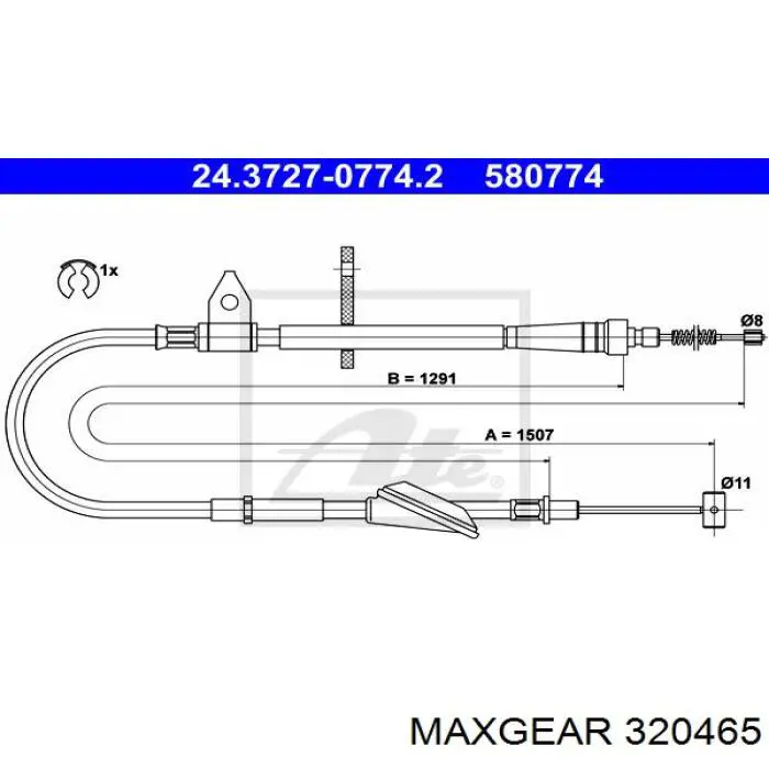Трос ручника задний правый Linex 320163