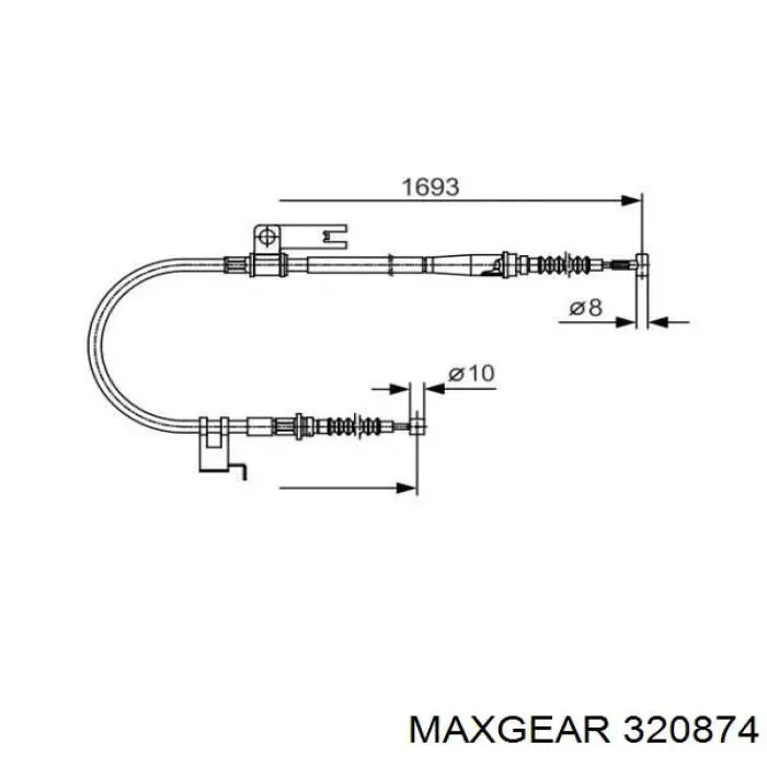 Трос ручного тормоза задний Maxgear 320874 цена, от 24.23 USD