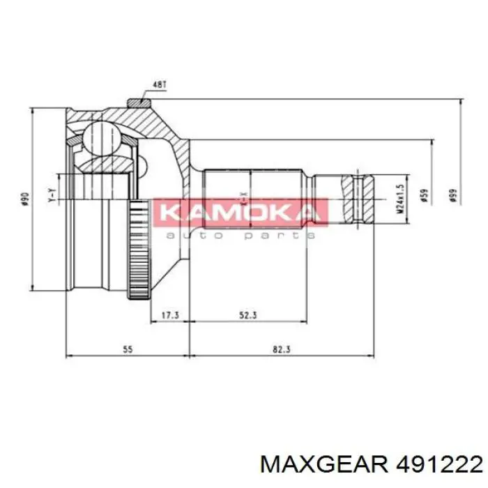 Правая полуось 491222 Maxgear