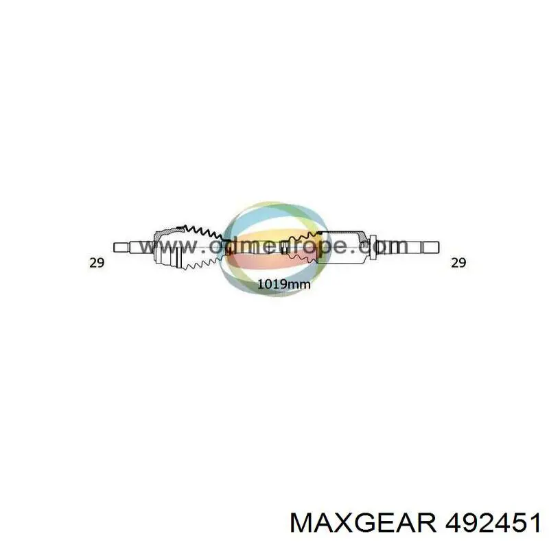 49-2451 Maxgear semieixo (acionador dianteiro direito)