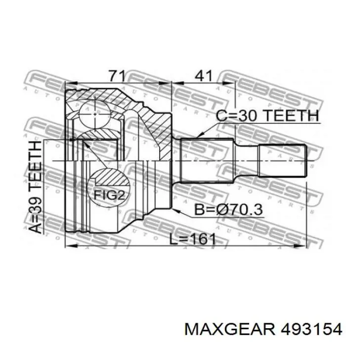 ШРУС наружный передний 493154 Maxgear