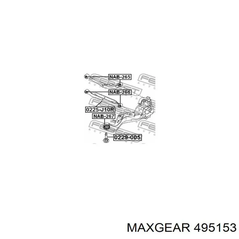 Болт заднего продольного рычага (развальный) 495153 Maxgear