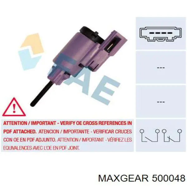 Датчик стоп сигнала 500048 Maxgear