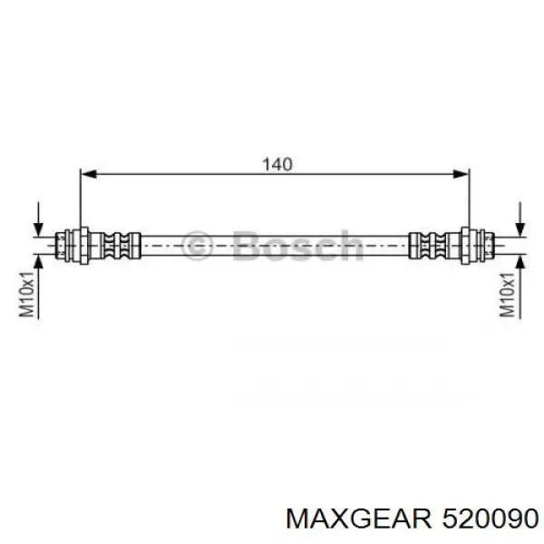 Шланг тормозной задний Maxgear 520090