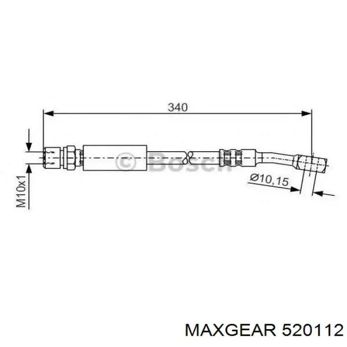 Купить 520112 Maxgear Шланг тормозной передний