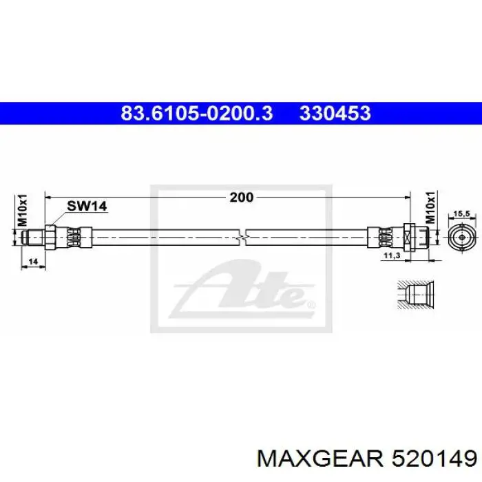 Купить 520149 Maxgear Задний тормозной шланг