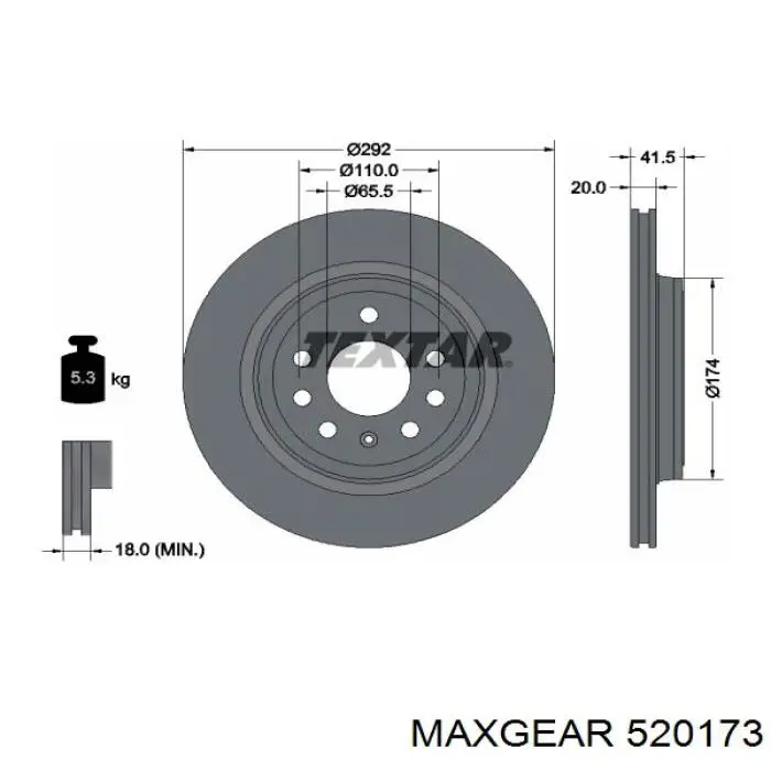 Шланг тормозной передний Maxgear 520173 цена, от 5.70 USD