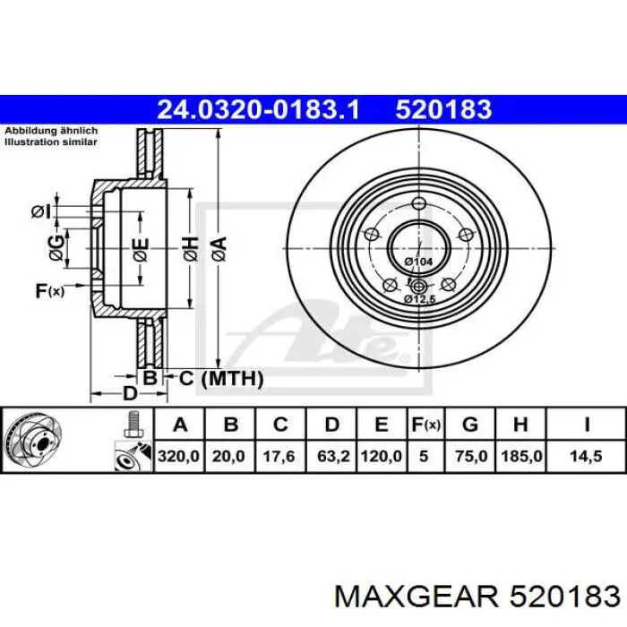 Шланг тормозной передний Maxgear 520183 цена, от 8.46 USD