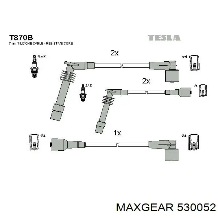 530052 Maxgear Провода высоковольтные