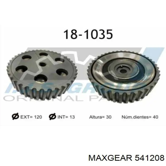 Шестерня распредвала 541208 Maxgear