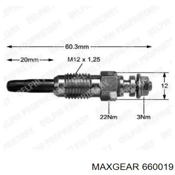 Свечи накала 660019 Maxgear