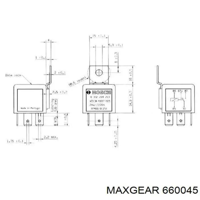 Свечи накала 660045 Maxgear