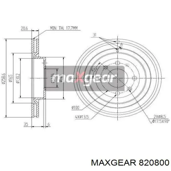 Суппорт тормозной передний правый 820800 Maxgear