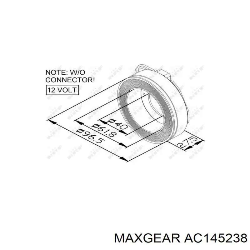 Магнитная катушка компрессора кондиционера Maxgear AC145238 цена, от 19.40 USD