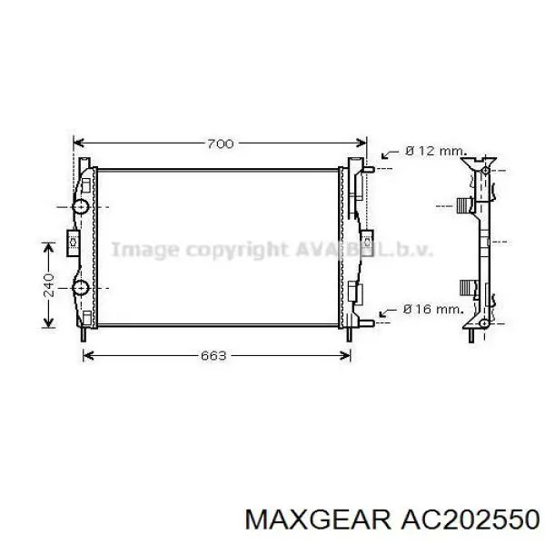 Купить AC202550 Maxgear Радиатор водяной