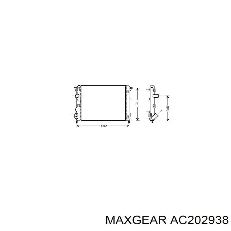 AC202938 Maxgear радиатор