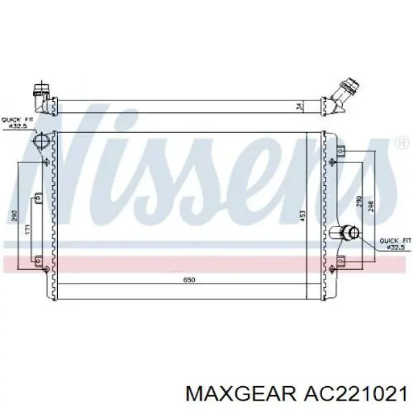 Радиатор охлаждения двигателя Maxgear AC221021 цена, от 51.14 USD