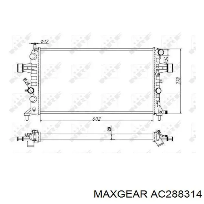 Купить AC288314 Maxgear Радиатор водяной