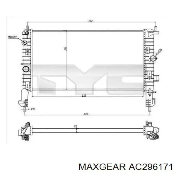 Радиатор AC296171 Maxgear