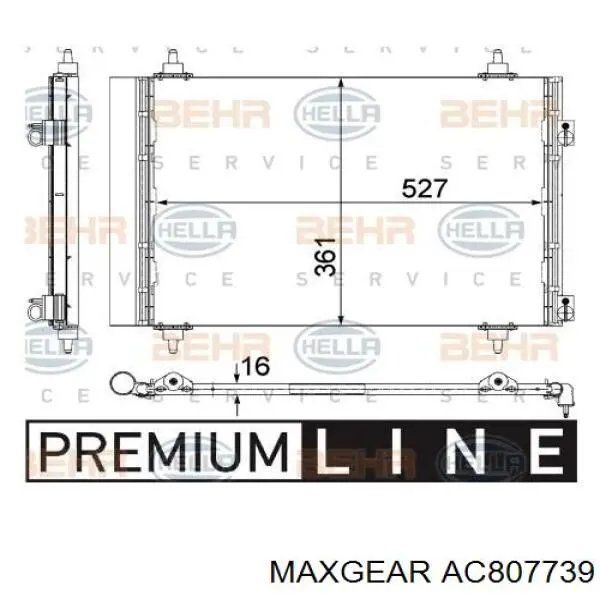 AC807739 Maxgear радиатор кондиционера