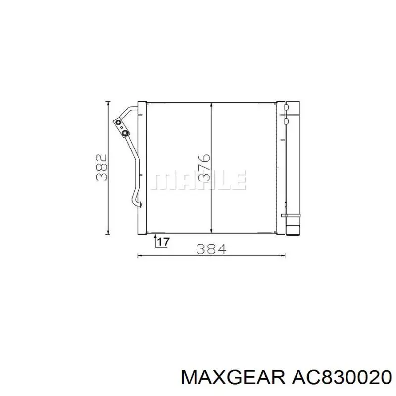 Радиатор кондиционера AC830020 Maxgear