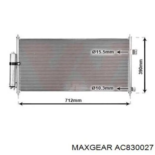 Радиатор кондиционера AC830027 Maxgear