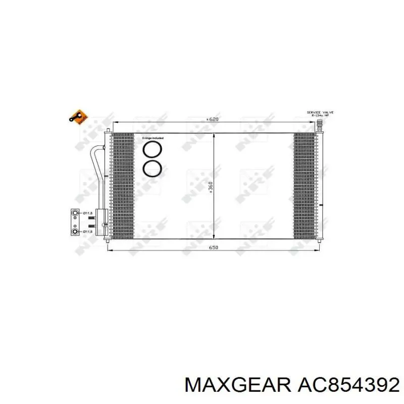 AC854392 Maxgear радиатор кондиционера