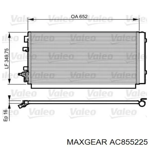 Радиатор кондиционера AC855225 Maxgear