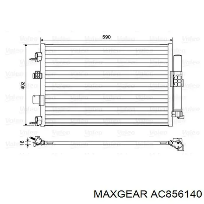 Радиатор кондиционера AC856140 Maxgear