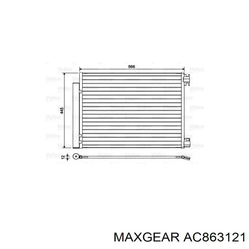 Радиатор кондиционера AC863121 Maxgear