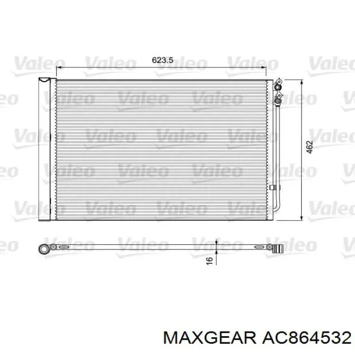 Радиатор кондиционера AC864532 Maxgear