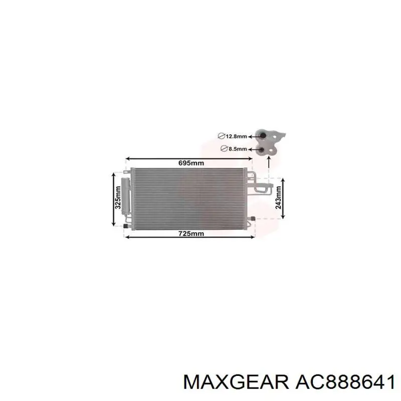Конденсатор кондиционера Maxgear AC888641 цена, от 59.54 USD