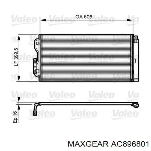 Радиатор кондиционера AC896801 Maxgear