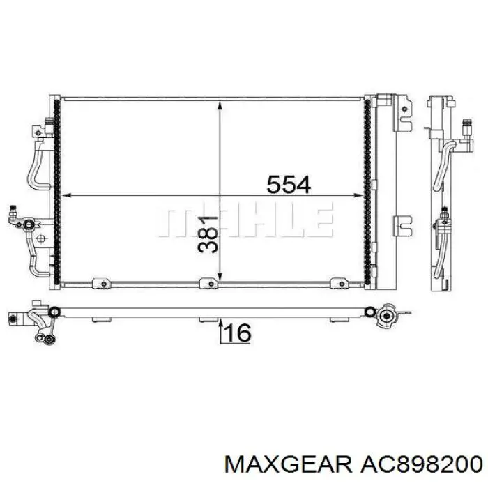 Конденсатор кондиционера Maxgear AC898200 цена, от 61.98 USD